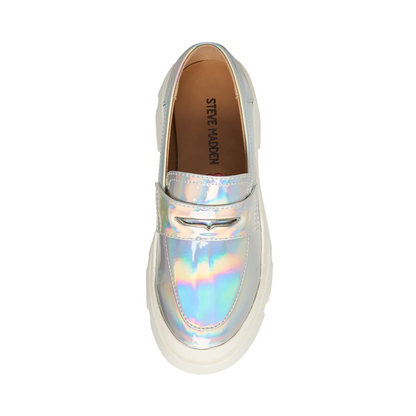 Silver Steve Madden Jlawrnce Iridescent Kids' Platform Shoes | PH 8704BEP